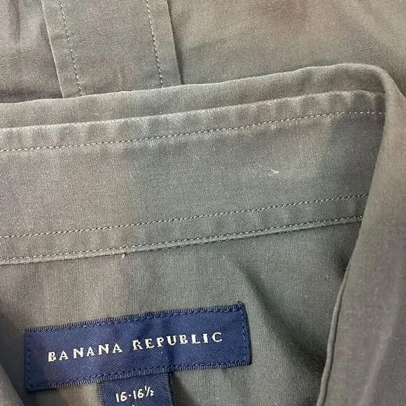 Banana Republic Men’s Green Button Down Dress Shirt Size Large 2 pocket - Picture 8 of 8